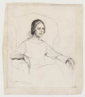KT 2337
<br/>
Portret van de tekenares Rie Cramer
<br/>
<em>Woutersen van Doesburgh, Elsa Louisa Hannelina (1875-1957)</em>
